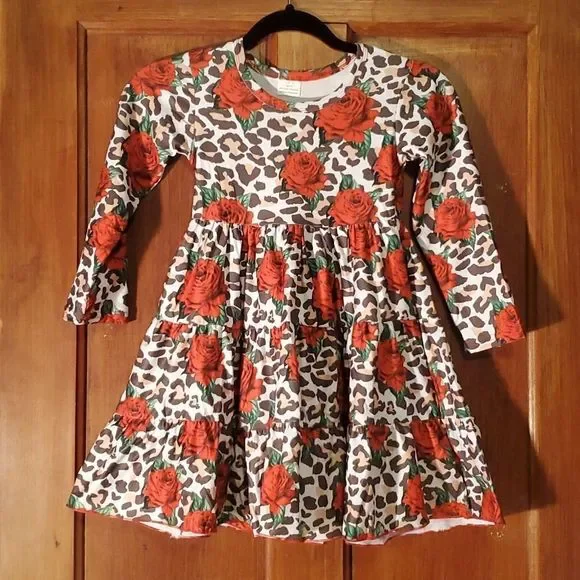 NEW ANIMAL PRINT ROSES DRESS - Picture 1 of 2